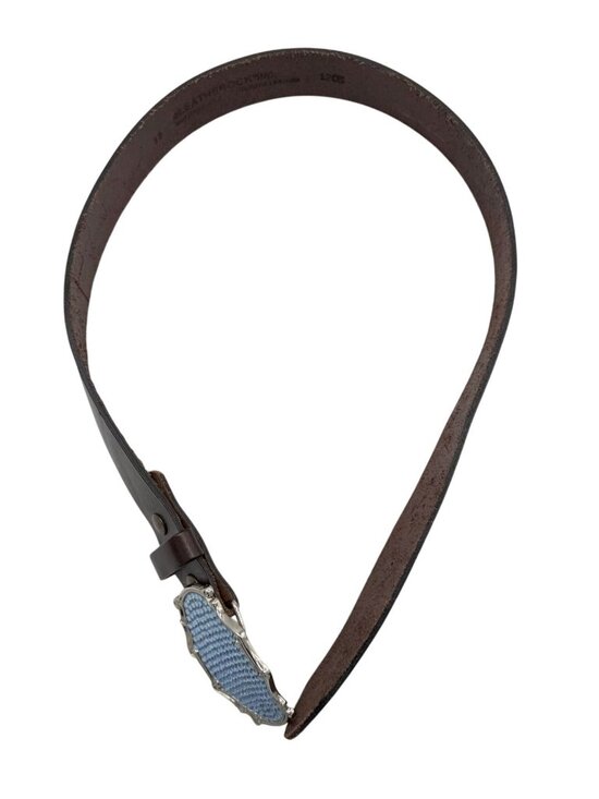 Leatherock Vintage Blue Swarovski crystal belt Brown -  Size 32 main image 5